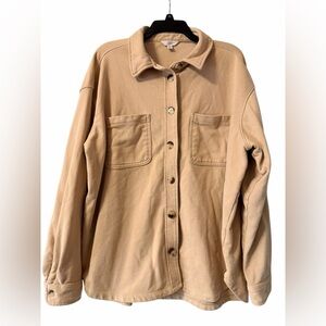 Time and Tru Beige Button Up Jacket